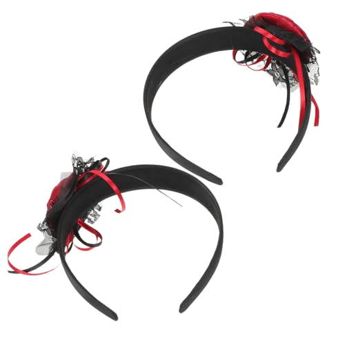 LIFKOME 2 Stück Teiliges Gothic Haarband mit Künstlichen Blumen Halloween Ghost Bride Haarschmuck Leichtes Bequemes Halloween Kostüm-accessoire für Gothic Partys und Cosplay von LIFKOME