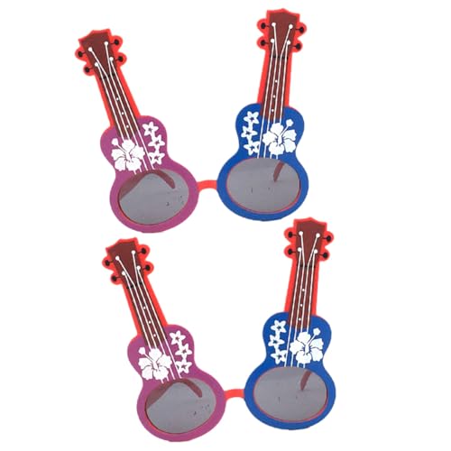LIFKOME 2 Stück Teiliges Partybrillen im Gitarren design Transparente Kunststoffbrillen Kreative Musikfestival deko Lustige Kostüm accessoires für Tanz und Feier von LIFKOME