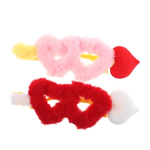 LIFKOME 2 Stück Teiliges Plüsch Herzförmige Brillen Leichtes Verspieltes Party-accessoire für Frauen und Mädchen Kuschelige Herz Sonnenbrille für Halloween Valentinstag von LIFKOME
