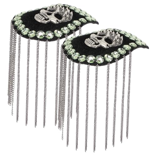 LIFKOME 2 Stück Teiliges Schulterklappen mit Totenkopf und Quasten Punk Stil Modische Epauletten für Kostüme und Jacken Zubehör für Damen und Herren Bühnenauftritte und Partys LIFKOME 2 Stück Teiliges Schulterklappen mit Totenkopf und Quasten Punk Stil Modische Epauletten für Kostüme und Jacken Zubehör für Damen und Herren Bühnenauftritte und Partys von LIFKOME