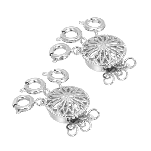 LIFKOME 2 Stück Teiliges Silbernes Multi reihen Schmuck Verbindungsschloss Mehrlagiger Kettenverschluss mit Federring Einfaches Einhängen für DIY Halsketten layering von LIFKOME
