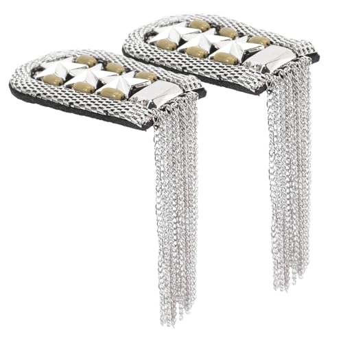 LIFKOME 2 Stück Vintage Metall Quasten Schulterepauletten Dangle Chain Epaulettes Applikationen für Kostüm Uniform Kleidung Zubehör Unisex LIFKOME 2 Stück Vintage Metall Quasten Schulterepauletten Dangle Chain Epaulettes Applikationen für Kostüm Uniform Kleidung Zubehör Unisex von LIFKOME