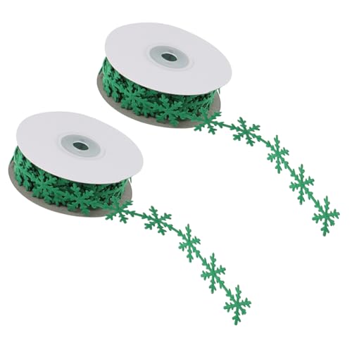 LIFKOME 2 Stück Weihnachtsdeko Geschenkband Schneeflocken Geschenkverpackung Schleifenband Grün Lang Schneeflockenmuster für Party Basteln Dekoration LIFKOME 2 Stück Weihnachtsdeko Geschenkband Schneeflocken Geschenkverpackung Schleifenband Grün Lang Schneeflockenmuster für Party Basteln Dekoration von LIFKOME