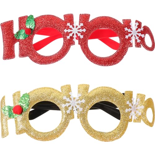 LIFKOME 2 Stück Weihnachtsparty-Brillengestelle Lustige Weihnachtsbrillen Neuartige Brillen Für Weihnachtsfeiertage Partygeschenke Fotoautomaten-Requisiten von LIFKOME