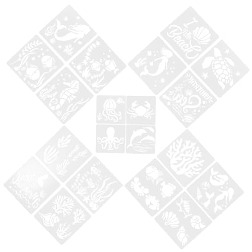 LIFKOME 20 Blatt Hollow out Malerei Schablonen Wiederverwendbare Vorlagen für DIY Kunstprojekte Geeignet für Holz und Wände Kreative Malwerkzeuge für Unvergessliche Dekorationen von LIFKOME