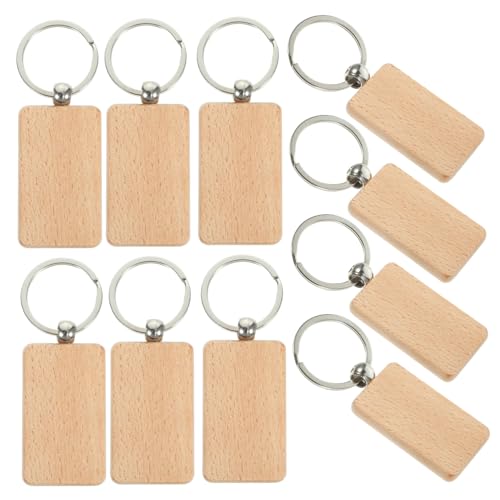 LIFKOME 20 Stück Blanko Holz Schlüsselanhänger aus Buchenholz DIY Beschreibbar zum Bemalen und Basteln Stabile Holzanhänger für Schlüsselbund und Taschenornament Naturbelassen Glatt von LIFKOME