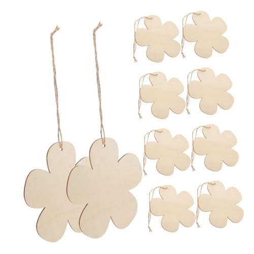 LIFKOME 20 Stück Blumentablett Holz Diy-graffiti-scheiben Blumen-bastelbedarf Holz Blumenholzausschnitt Für Handwerk Unfertige Holzscheiben Holzblume Für Handwerk Hölzern Beige von LIFKOME