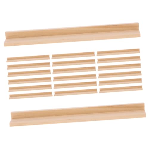 LIFKOME 20 Stück Buchstabensockel aus Holz Dominosteine ​​aus Holz Mahjong-Ständer Domino-Halter-Racks Kartenspielhalter Spielveranstalter Kartenhalterständer zum hölzern Beige von LIFKOME