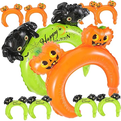 LIFKOME 20 Stück Halloween Ballons Haarreifen Aufblasbare Party Dekoration mit Kürbis Spinne für Halloween Feiern Leicht zu Bedienen und Wiederverwendbar von LIFKOME