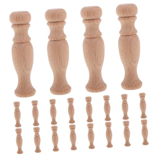 LIFKOME 20 Stück Römische Hauptstadt Balusterspindeln Holzhandwerk Holzstange Holzstäbe Zum Basteln Römischer Säulenständer Römische Säule Stöcke Zum Basteln Beige Hölzern von LIFKOME
