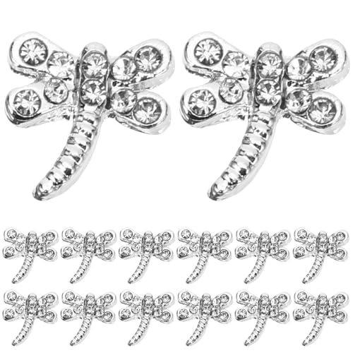 LIFKOME 20 Stück Teiliges Dragonfly Nail Charms aus Langlebiger Legierung Glänzende Nagelkunst Verzierungen Funkelnde DIY Maniküre Schmuck für Persönliche und Professionelle von LIFKOME