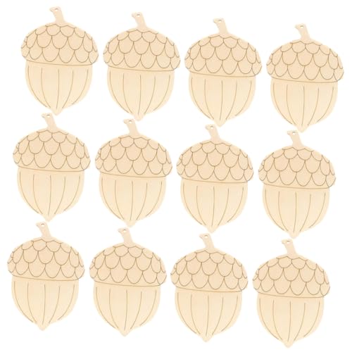 LIFKOME 20 Stück Teiliges Eichelform Naturbelassen Leichtes DIY Bastelset Weihnachtsdeko Tannenbaum Anhänger für Bemalen und Partydekoration von LIFKOME