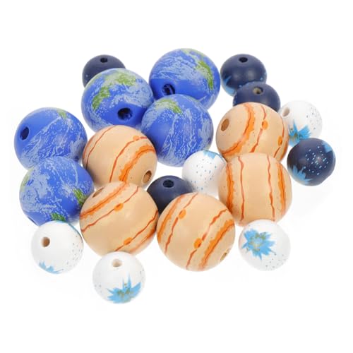 LIFKOME 20 Stück Teiliges Große Loch Holzperlen Bunte Runde Perlen aus Naturholz Leicht und Robust für DIY Schmuck Basteln Armbänder Halsketten Zubehör von LIFKOME