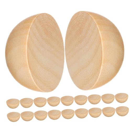 LIFKOME 20 Stück Teiliges Halbe Holzperlen aus Langlebigem Lotusholz Natürliche Holzperlen für DIY Bastelprojekte Malen und Heimdekoration Vielseitig Einsetzbar für Kreative von LIFKOME