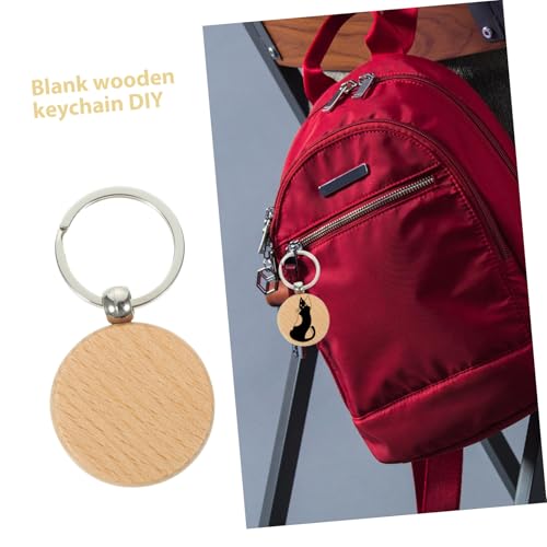 LIFKOME 20 Stück Teiliges Holz Schlüsselanhänger Blanko zum Basteln Beschriftbar Naturbelassen DIY Schlüsselringe aus Buchenholz für Personalisierte Holzdeko und Kreative Bastelprojekte von LIFKOME