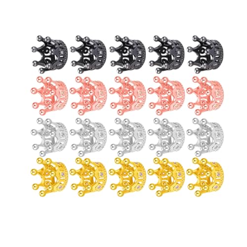 LIFKOME 20 Stück Teiliges Mini kronen Schmuckherstellungsset aus Kupfer und Kristall Leichte DIY Kronen Anhänger für Haaraccessoires Taschen Schmuck Kreative Bastelverzierung für von LIFKOME