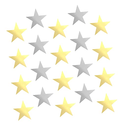 LIFKOME 20 Stück Teiliges Papiersterne Gold und Silber Doppelseitige Handgeschnittene Dekoration für Klassenzimmer Diy Bastelprojekte Party und Wanddekoration von LIFKOME