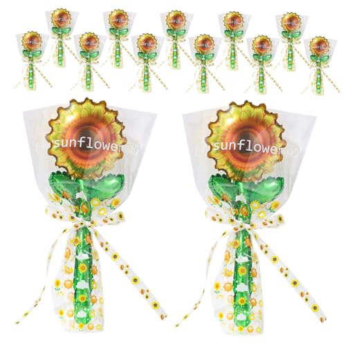 LIFKOME 20 Stück Themendekoration Themengeburtstagsdekor Sonnenblumen Blumenduschen Förmige Luftballons Für Dekorationen Folienfoto Hochzeitsbedarf Aluminium Hawaiian Sommer Handheld Prop von LIFKOME