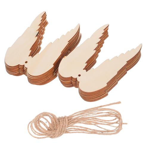 LIFKOME 20 Stück Unbemalte Holz-engelsflügel zum Bemalen Robuste Holzflügel-dekoration mit Bohrung für Diy-bastelprojekte Weihnachts Partydekorationen Kreative Geschenkideen von LIFKOME