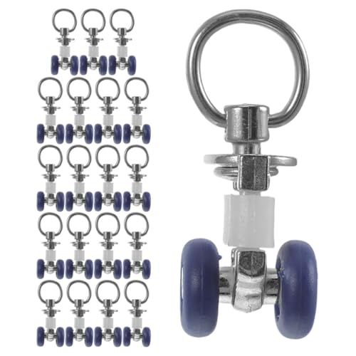 LIFKOME 20 Stück Vorhangschienen Set mit Gardinenrollen Dual Wheel Gleiter für Deckenmontage Leise und Stabil für Vorhänge und Raumteiler Einfache Installation Langlebige von LIFKOME