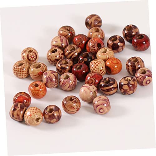LIFKOME 200 Stück Bunte Holzperlen Große Loch Farbige Runde DIY Bastelperlen Natürliche Bemalte Holzperlen für Schmuckherstellung Armbänder Schlüsselanhänger Kreativset von LIFKOME