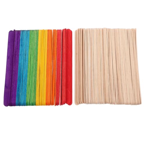 LIFKOME 200 Stück Bunte Holzstäbchen Farbiges Diy Bastelmaterial für Kreative Projekte für Kunst im Klassenzimmer Zuhause Fantasie und Handwerklichen Fähigkeiten von LIFKOME