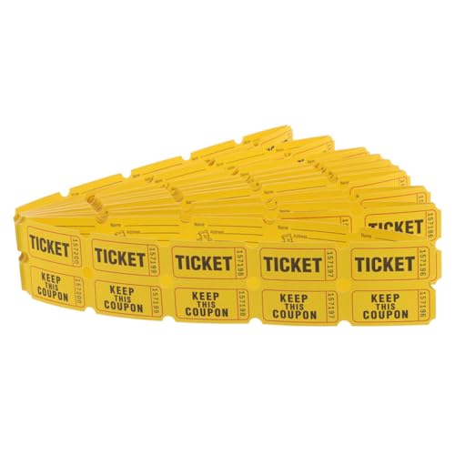 LIFKOME 200 Stück Raffle Tickets für Events Spiele und Feiern Gelbe Gewinnspielkarten für Karneval Partys und Aktivitäten Einfach zu Verwenden und Visuell Ansprechend von LIFKOME