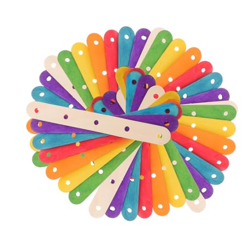 LIFKOME 200 Stück Regenbogen Eiscreme Sticks mit Löchern für Kreative Bastelprojekte für Diy Modellbau und Handarbeiten für Erwachsene von LIFKOME