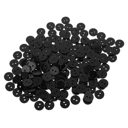 LIFKOME 200 Stück Schwarze Kunststoffknöpfe Rund Zweiloch Knöpfe zum Nähen Basteln für Kleidung DIY Handarbeit Vielseitige Anwendungsbereiche Langlebiges Material für Hemden und von LIFKOME