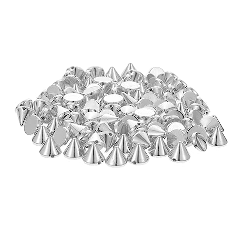 LIFKOME 200 Stück Teiliges DIY Cone Spike Nieten Silberne Punk Perlen zum Aufnähen Glatte Oberfläche ohne Kratzer für Kleidung Schmuck und Modeverzierung von LIFKOME