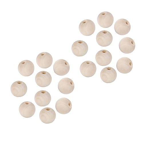LIFKOME 20Stücke Holzperlen Runde DIY Schmuckperlen für Armbänder und Halsketten Helles Gelb für Heimdekoration und Bastelprojekte Strapazierfähigem von LIFKOME