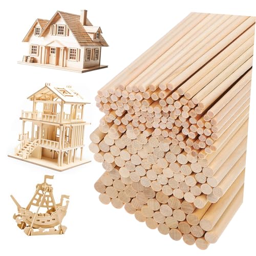 LIFKOME 215 Stk Runde Holzstäbe Unbehandelte Holzstäbchen für Basteln Diy Projekte Modellbau Dekoration Birke Verschiedene LIFKOME 215 Stk Runde Holzstäbe Unbehandelte Holzstäbchen für Basteln Diy Projekte Modellbau Dekoration Birke Verschiedene von LIFKOME