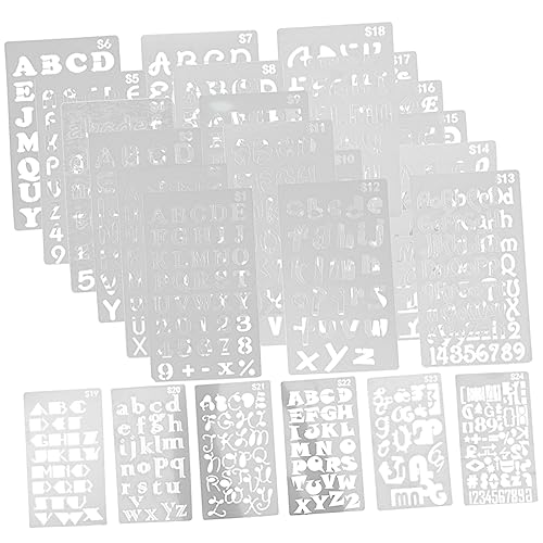 LIFKOME 24 Stück Teiliges Buchstaben Schablonen Englisch Alphabet Wiederverwendbare Malvorlagen Portable Zeichenschablonen für DIY Scrapbooking Basteln Mustererkennung und Handwerk von LIFKOME