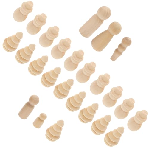 LIFKOME 25 Stück Teiliges Diy Malset Holz Kinderfreundliche Bastelornamente für Kreative Projekte Dekoration für Weihnachten Bestehend Weihnachtsbäumen Familienfiguren und Schneemännern von LIFKOME