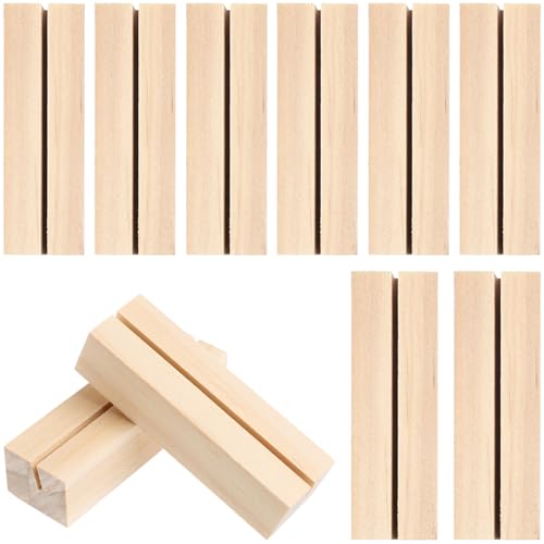 LIFKOME 25 Stück Teiliges Holz Kartenhalter Rechteckiger Fotoständer für Schreibtisch Geeignet für Veranstaltungen und und Funktional für Karten und Fotos von LIFKOME