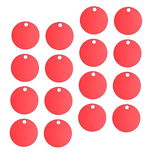 LIFKOME 25Stücke Aluminiumlegierung Haustier Id Tags Rund Blank Tag Für DIY Gravur Rot Personalisierbar Für Welpen Und Perfektes Zubehör Für Haustiere Und Adressanhänger von LIFKOME