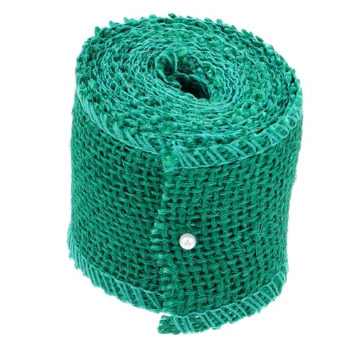 LIFKOME 2M Jute Sackleinenbandrolle Grün Für Weihnachtsdekoration Vielseitig Einsetzbar Für Bastelprojekte Und Kränze von LIFKOME