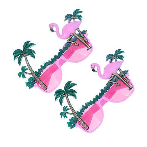 LIFKOME 2St tropische Brillen hawaiianische Party-Sonnenbrille Flamingo-Party-Brille follow focus creative rahmenlose Brille Partybrille lustige Brille Strand Gläser Bankett Rosa von LIFKOME