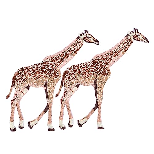 LIFKOME 2Stücke Bestickte Giraffe Stoff Patches für Kleidung Shirts und DIY Projekte Vielseitige Applikationen zum Aufbügeln oder Annähen Langlebig und Hautfreundlich von LIFKOME