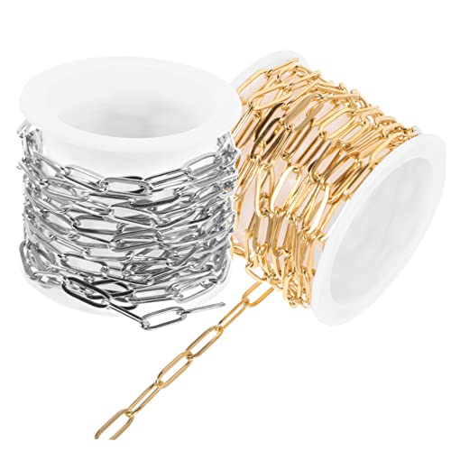 LIFKOME 2Stücke Büroklammer Schmuckkette DIY Zubehör und Goldfarbe für Armbänder und Kreative Bastelprojekte von LIFKOME