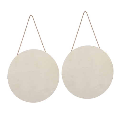 LIFKOME 2Stücke DIY Holzschild Anhänger Leere Türschilder Holz Für Dekoration Für Hochzeiten Und Feste Naturbelassen Hängend von LIFKOME