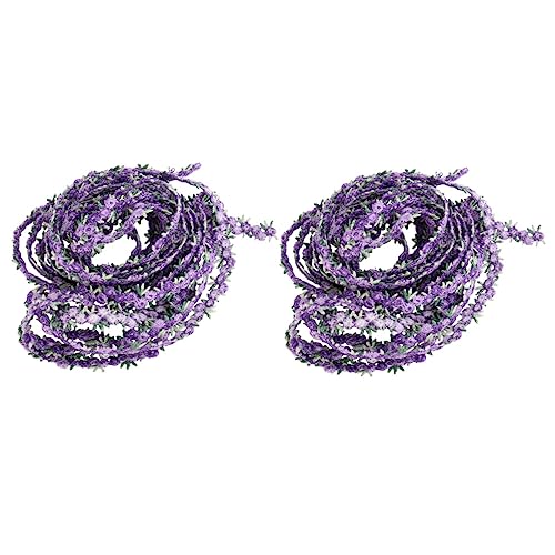 LIFKOME 2Stücke Elegantes Teiliges Blumenband Spitze Breit für Haarschmuck und DIY Dekoration für Hochzeiten und Brautschmuck Lebendige Farben Lila von LIFKOME