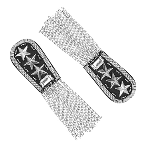 LIFKOME 2Stücke Quastenschulterschmuck Silberne Punk Epauletten Mit Kette Für Kostümparty Bühnenauftritt Hochzeiten Und Zeremonien Langlebiges Material Auffällige Accessoires von LIFKOME