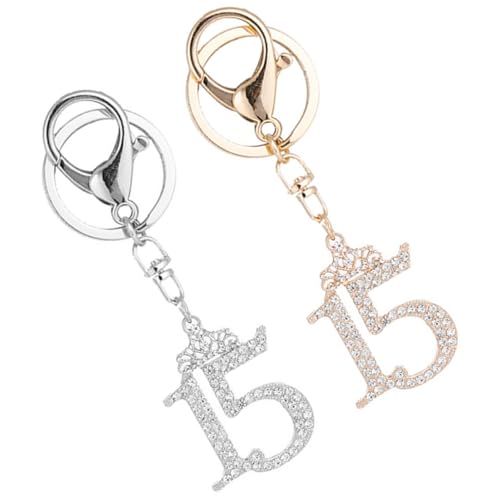 LIFKOME 2Stücke Strassstein Schlüsselanhänger Mit Krone Eleganter Charme Schlüsselring Im Schmuck Für Damen Funkelnde Schlüsselkettendekoration LIFKOME 2Stücke Strassstein Schlüsselanhänger Mit Krone Eleganter Charme Schlüsselring Im Schmuck Für Damen Funkelnde Schlüsselkettendekoration von LIFKOME