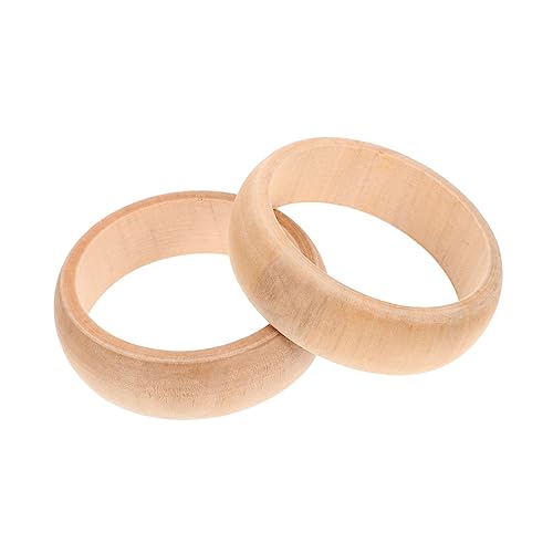LIFKOME 2Stücke Unvollendete Holzarmbänder für DIY Holzringe Gestalten Bastelmaterialien für Schmuck Selber Machen und Kindergeburtstage von LIFKOME