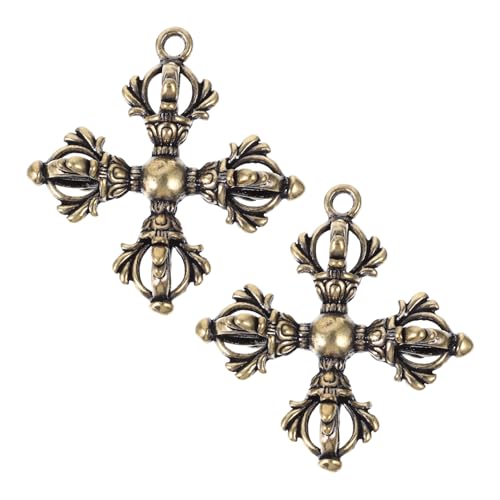 LIFKOME 2Stücke Vajra Stößel Schlüsselanhänger Aus Vintage Vajra Charme Anhänger Kunsthandwerk Ornament Für Vielseitige Anwendungen Religiöser Glücksbringer von LIFKOME