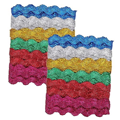LIFKOME 2Stücke Wellenrand Dekorband DIY Trimmband für Kleidung Vorhänge Einladungen Glatte Oberfläche für Handwerksprojekte und Geschenkverpackungen von LIFKOME