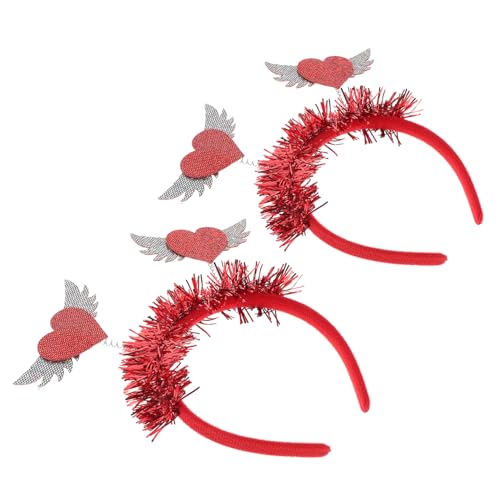 LIFKOME 2pcs Alentine's Day Heart Form Kopfbedeckung Rotpailletten Haarband Für Party Glitter Herz Haarzubehör Für Valentinstagdekorationen von LIFKOME