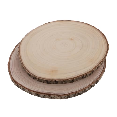 LIFKOME 2pcs Holzscheiben Natürliche Holzrunden Kreise Mit Rinde Unvollendetes Holz -kit Für DIY -farben Ornamente Weihnachten Crafts Arts Hochzeitsdekorationen von LIFKOME