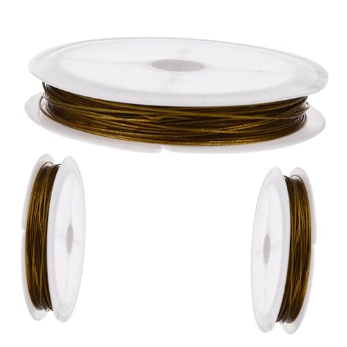 LIFKOME 3 Rollen DIY Schmuckdraht Goldfarben Schneidbar Vielseitig Einsetzbar für Perlen Auffädeln Basteldraht für Ketten Armbänder Professionelle Schmuckherstellung von LIFKOME